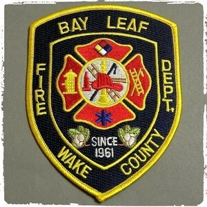 PA04 USA輸入 ノースカロライナ州ベイリーフ ファイアーデパートメント 消防 ワッペン Bay Leaf Fire Department ファイアーマン