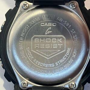 【稼動品】CASIO カシオ G-SHOCK 腕時計 AW-591 ブラック/レッド ラバーベルトの画像6