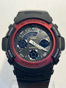 【稼動品】CASIO カシオ G-SHOCK 腕時計 AW-591 ブラック/レッド ラバーベルト