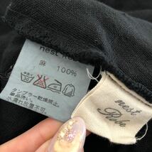 (k) nest robe ネストローブ ブラック リネン タック ワンピース 黒 ブラック 日本製 _画像8