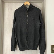 (k) BURBERRY バーバリー BLACK LABEL ブラックレーベル ニット ジャケット カーディガン ハイネック サイズ3 グレー _画像1