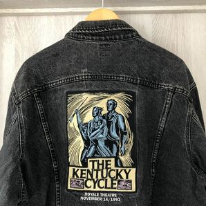 (k) 80s 80年代 LEE デニム ジャケット USA製 THE KENTUCKEY CYCLE サイズXL 黒 ブラックの画像5