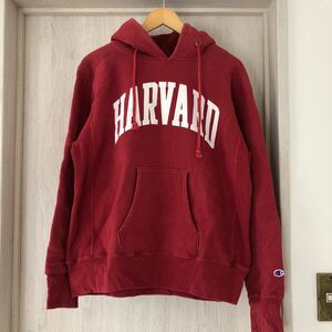 (k) USA製 champion チャンピオン HARVARD リバースウィーブ スウェット パーカー 復刻 単色タグ サイズXL 赤 レッド プルオーバー 長袖