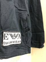 EMPORIO ARMANI SWIMWEAR イタリア製　カットソー生地　ジップパーカー　tシャツ 紺白　S_画像6