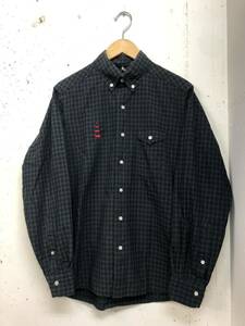 Mountain Research mountain li search MTR-1372 B.D. animal embroidery long sleeve 3 point stop button down shirt S green navy blue 