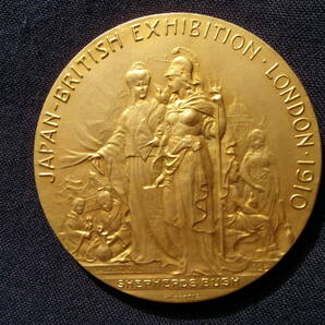 日英博覧会 明治43年 JAPAN-BRITISH EXHIBITION・LONDON・1910 GOLD MEDAL メダル 金碑 金メダル 共箱 当時物の画像2