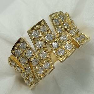 ダイヤモンド☆ゴールド☆リング☆幅広め☆(ダイヤモンド1.00ct　イエローゴールドK18　刻印あり) 約10.5〜11号　6.2g　新品仕上げ加工済！