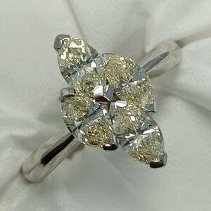 ライトイエローダイヤモンド☆プラチナ☆リング☆(ライトイエローダイヤモンド1.00ct Pt900　刻印あり)　約12号　5.1g　新品仕上げ加工済！