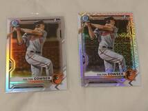 【大ブレイク中！】2021 Bowman Draft Chrome Colton Cowser 1st Bowman Prospect Refractor / Asia Mojo Refractor Baltimore Orioles_画像1