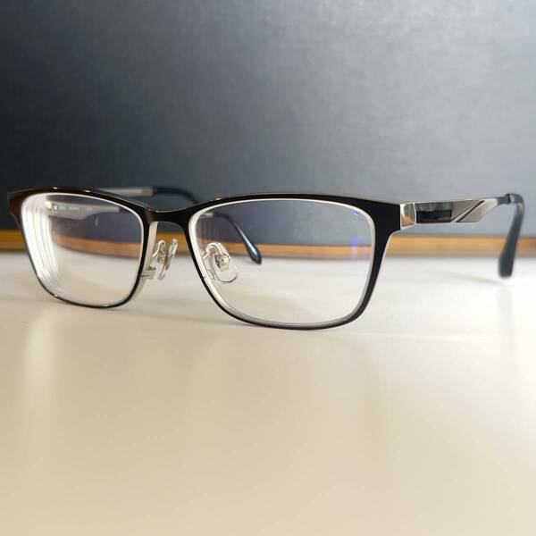 ◆dun GUMMETAL 三工光学 ドゥアン スクエア 眼鏡フレーム メガネ メンズ ブラック DUN-2145 54□15 140