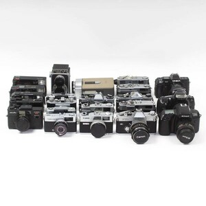 【ジャンクカメラ】 Canon コニカ RICOH ペンタックス 他 アルミボディ フイルムカメラ コンパクトカメラ まとめて 22点セット #18293