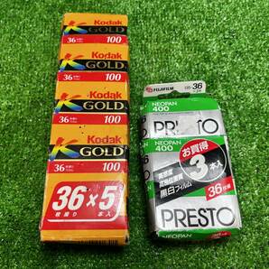 未使用フィルム/ Kodak コダック GOLD 100（36枚撮り×5本）富士フィルム PRESTO NEOPAN400（36枚撮り×3本）の画像1