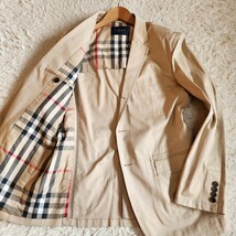 美品 バーバリー ロンドン【大人気 ベージュ ノバチェック 希少サイズ L】BURBERRY LONDON テーラードジャケット ノバチェック ストレッチ_画像2