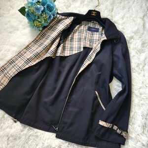  beautiful goods Burberry London [... not noba check feather woven also size M corresponding ]BURBERRY LONDON poly- jacket outer black black 