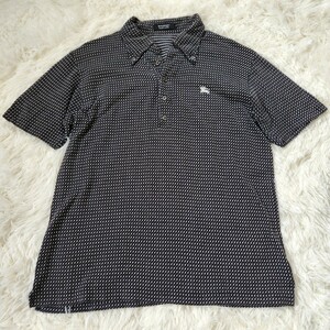 Beauty Burberry Black Label [Total Pattern Dot Melange Вышивая размер M] Burberry Blacklabel Polo Рубашка для рубашки с коротким рукавом с коротким рукавом.