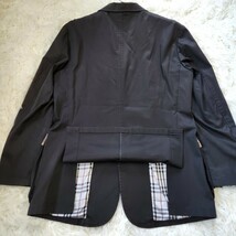 美品 バーバリー ブラックレーベル【ストレッチ ジャケット ノバチェック 希少サイズ L】BURBERRY BLACKLABEL テーラードジャケット 黒_画像8