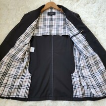 美品 バーバリー ブラックレーベル【ストレッチ ジャケット ノバチェック 希少サイズ L】BURBERRY BLACKLABEL テーラードジャケット 黒_画像7