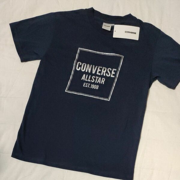 未使用 タグ付き コンバース CONVERSE 半袖 Tシャツ 紺 ネイビー