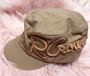 RCWB ロデオクラウンズワイドボウル ロゴ刺繍 キャップ 帽子 サイズフリー カーキ×ゴールド刺繍 RODEO CROWNS 