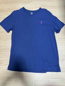 ポロラルフローレン　VネックTシャツ　ネイビーM 175/96A