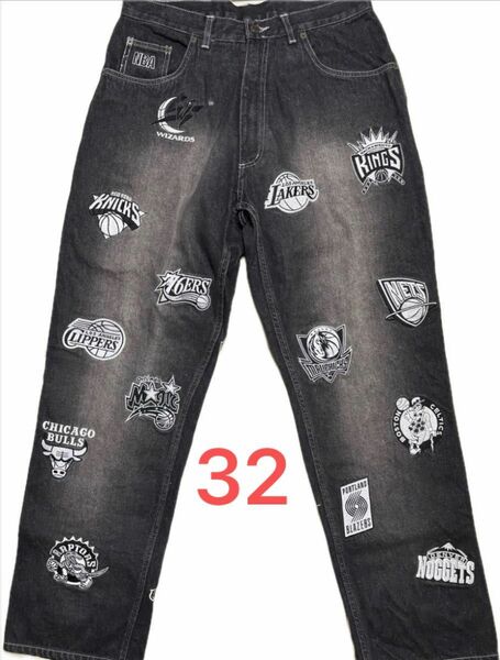 美 NBA Black Jeans denim エンブレム ジーンズ デニムパンツ jodan all star ナイキ nike