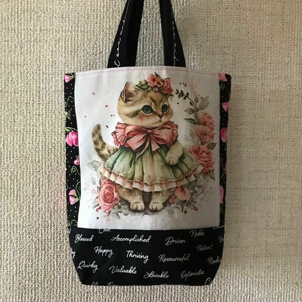 ♪オシャレネコちゃんパネル♪トートバッグ ハンドメイド