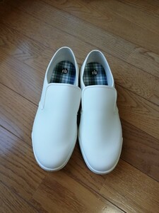  Achilles oil resistant bottom 23.5 E width white white slip-on shoes made in Japan unused 