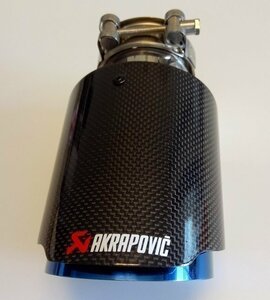 ★Akrapovic マフラーカッター 炭素繊維 エンドパイプ ステンレスヒートタイプ