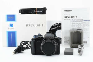 1円～元箱付＊OLYMPUS STYLUS1 ブラック コンパクトデジタルカメラ オリンパス スタイラス 付属品多数