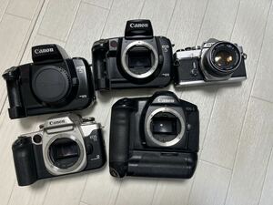 Canon EOS-1 EOS 5 EOS 55 OLYMPUS OM-1 など フィルムカメラ 大量 まとめ セット 5台 一眼レフカメラ キャノン オリンパス