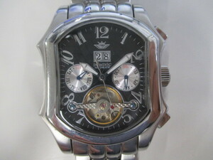 DOMINICdo Mini kD.S119G AT men's wristwatch self-winding watch reverse side ske black face operation goods super-discount 1 jpy start 