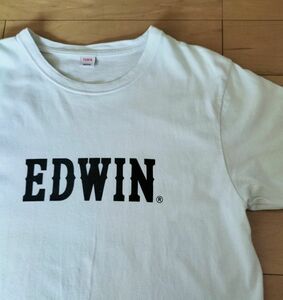 EDWIN エドウィン メンズ 半袖 Tシャツ ロゴプリント M 白
