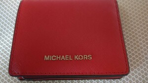 マイケルコース　MICHAEL KORS 札入、パスケース、カードケース　レッド　二つ折り　未使用　財布