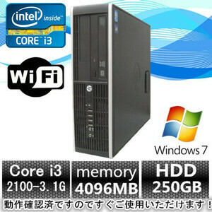 Win 7 Pro/HP Compaq 6200 Pro SF 爆速Core i3 2100 3.1G/4GB