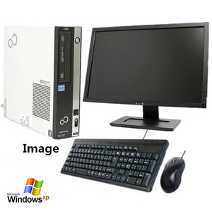 中古パソコン デスクトップ Windows XP Pro 32bit 19型液晶セット 富士通 FMV Dシリーズ Core2Duo E7500 2.93G メモリ4G 新品SSD 240GB