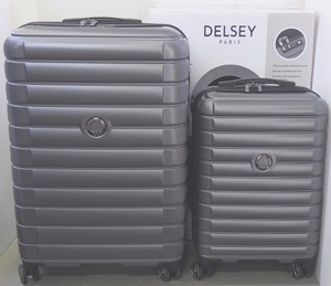 展示美品 DELSEY PARIS デルセーパリ ポリカーボネート スーツケース 2点セット グラファイト TSAロック