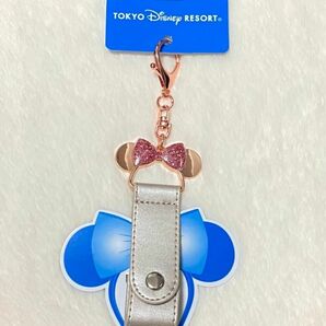 更に値下げDisney カチューシャキーチェーンミニー　ピンクゴールドラメ　