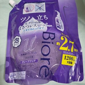 花王　Biore　ビオレ　u　The　Body　泡タイプ　ディープクリア　大容量　ボディウォッシュ　1200ml　詰め替え