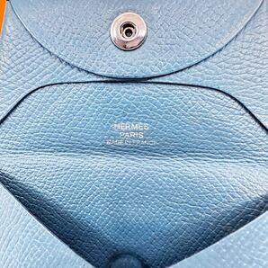 HERMES エルメス コインケース バスティア ブルー 箱付きの画像6