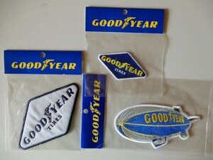 お得な ライセンス取得済み タイヤメーカーでお馴染みの GoodYear ワッペン3枚セット！飛行船 ラジアルタイヤ レーシングタイヤ