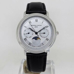  used Frederick * constant [FREDERIQUE CONSTANT] moon phase day date silver QZ
