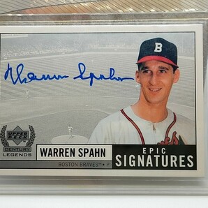 1999upper deck century legends epic signatures auto warren spahn  直書きサインの画像1