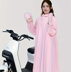 【新品未使用】バイク・自転車用　レインコート　ポンチョ　 ピンク