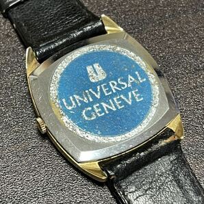 1円〜激安スタート UNIVERSAL GENEVE ユニバーサルジュネーブ GILT SHADOW AUTOMATIC ULTRA-SLIM 自動巻 稼働品◎ ゴールド文字盤 腕時計 の画像6