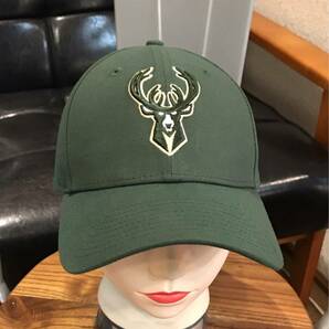 NEW ERA 9FORTY／NBA／BUCKS／キャップ／ダークグリーン／メンズフリーサイズの画像2