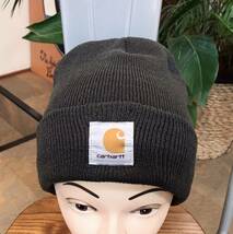 carhartt／カーハート／ニットキャップ／チャコール／ADULTフリーサイズ／MADE IN CANADA_画像1