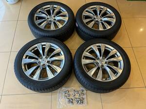 HY51 フーガ 純正 アルミホイール＆タイヤ 新車外し バリ溝 DUNLOP 245/50R18 美品 4本セット 純正ナット付 中古 Y51 シーマ等にも