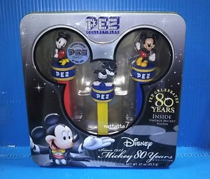 *PEZ*LIMITED EDITION*Micky Mouse*petsu* Mickey Mouse *80 anniversary commemoration *3 вид комплект *TIN BOX ввод * диспенсер * Disney 