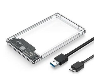 *** 2.5 -inch SATA SSD/HDD USB3.0 attached outside transparent case unused * new goods ***