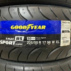 【送料無料】未使用夏タイヤ４本セット 225/50R17 98W XL(SGY101-16)GOODYEAR RS SPORT S-SPEC 2020年～2021年 225/50/17の画像2